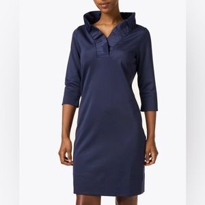 Gretchen Scott XXS Navy Ruff Neck Dress - New With Tags